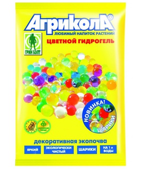 Агрикола цветной гидрогель шарики - фиолетовый, 20 г, РФ
