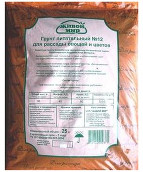 Грунт питательный ЖИВОЙ МИР № 12 25 литров, Беларусь
