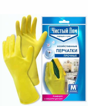 Перчатки Чистый Дом латексные хоз. M, РФ