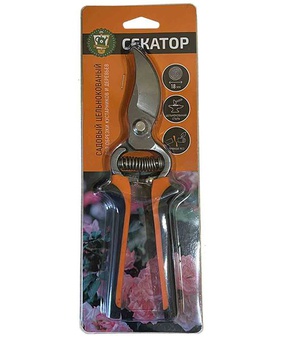 Секатор цельнокованый, садовый, L22см, РФ
