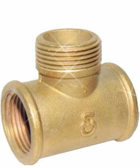Тройник две внутренние резьбы 3/4", наружная резьба 3/4", Польша