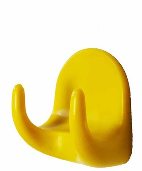 Крючок-вешалка №2 желтый пластиковый (5 шт), Беларусь