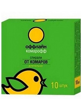 Спирали Оффлайн Комарикофф защита 3,5 ч от комаров 10 шт, РФ