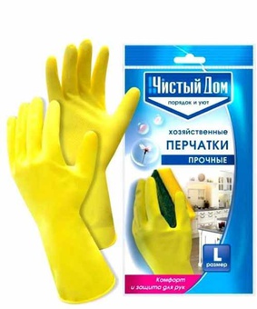 Перчатки Чистый Дом латексные хоз. L, РФ