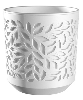 Горшок Leaves 1,25 л белый/белый, РФ