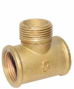 Тройник две внутренние резьбы 1/2", наружн. резьба 1/2", Польша