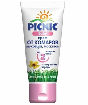 Крем Picnic Baby детям от 1 года 2ч.з. от комаров 40мл, РФ