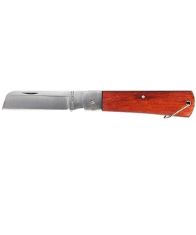 Нож складной 200 мм, прямое лезвие, дерев. ручка, Китай