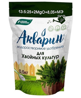 Удобрение для хвойных культур водораств.  "Акварин" 0,5 кг, РФ