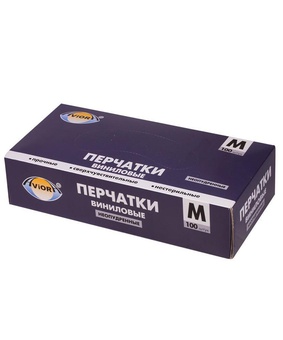 Перчатки виниловые 1 пара, М, Китай